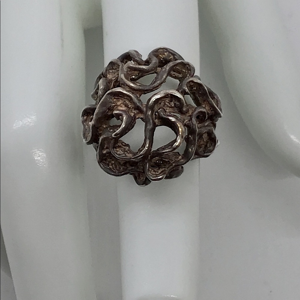 Sterling Handcrafted Freeform Statement Ring - image 2